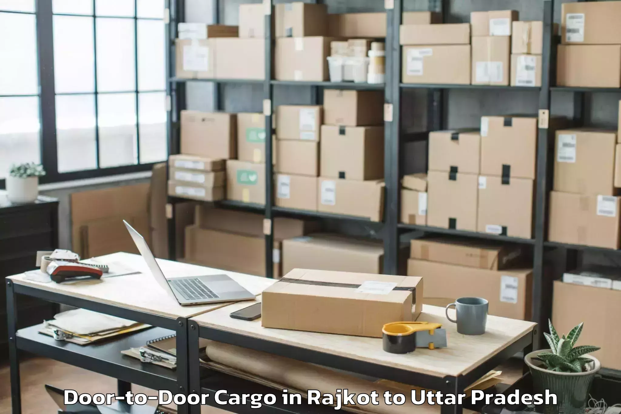 Leading Rajkot to Orai Door To Door Cargo Provider